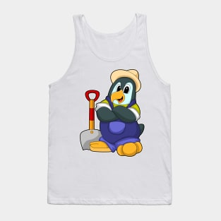 Penguin as Farmer with Shovel Tank Top